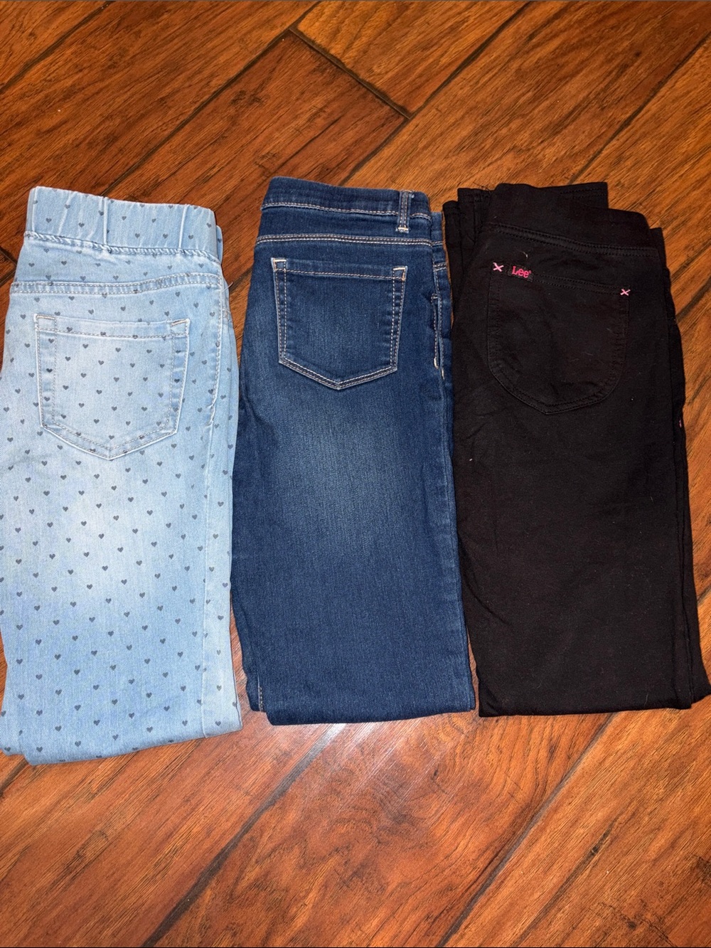 Girls' 3-Pack Jeggings Jeans - Light Blue, Dark Blue, Black